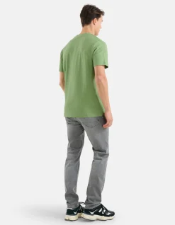 Shoeby Jacquard T-shirt Groen<Heren T-Shirts En Polo's