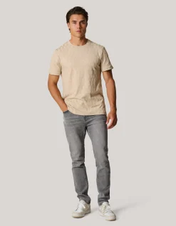 Shoeby Jacquard T-Shirt Zand<Heren T-Shirts En Polo's