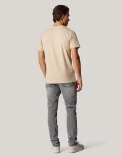 Shoeby Jacquard T-Shirt Zand<Heren T-Shirts En Polo's