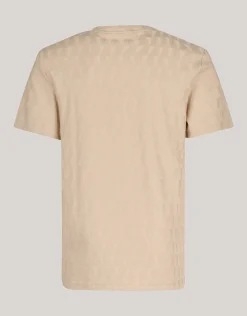 Shoeby Jacquard T-Shirt Zand<Heren T-Shirts En Polo's
