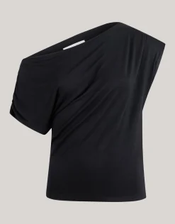 Shoeby Jersey Asymmetrische Top Zwart<DAMES Tops