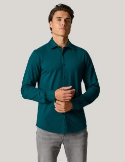 Shoeby Jersey Overhemd Donkergroen<Heren Overhemden