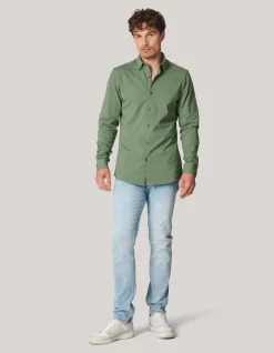 Shoeby Jersey Overhemd Groen<Heren Overhemden