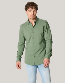 Shoeby Jersey Overhemd Groen<Heren Overhemden