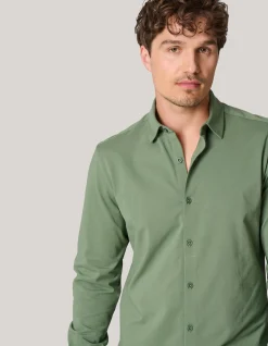 Shoeby Jersey Overhemd Groen<Heren Overhemden