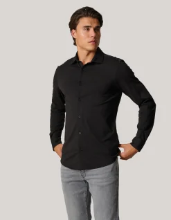 Shoeby Jersey Overhemd Zwart<Heren Overhemden