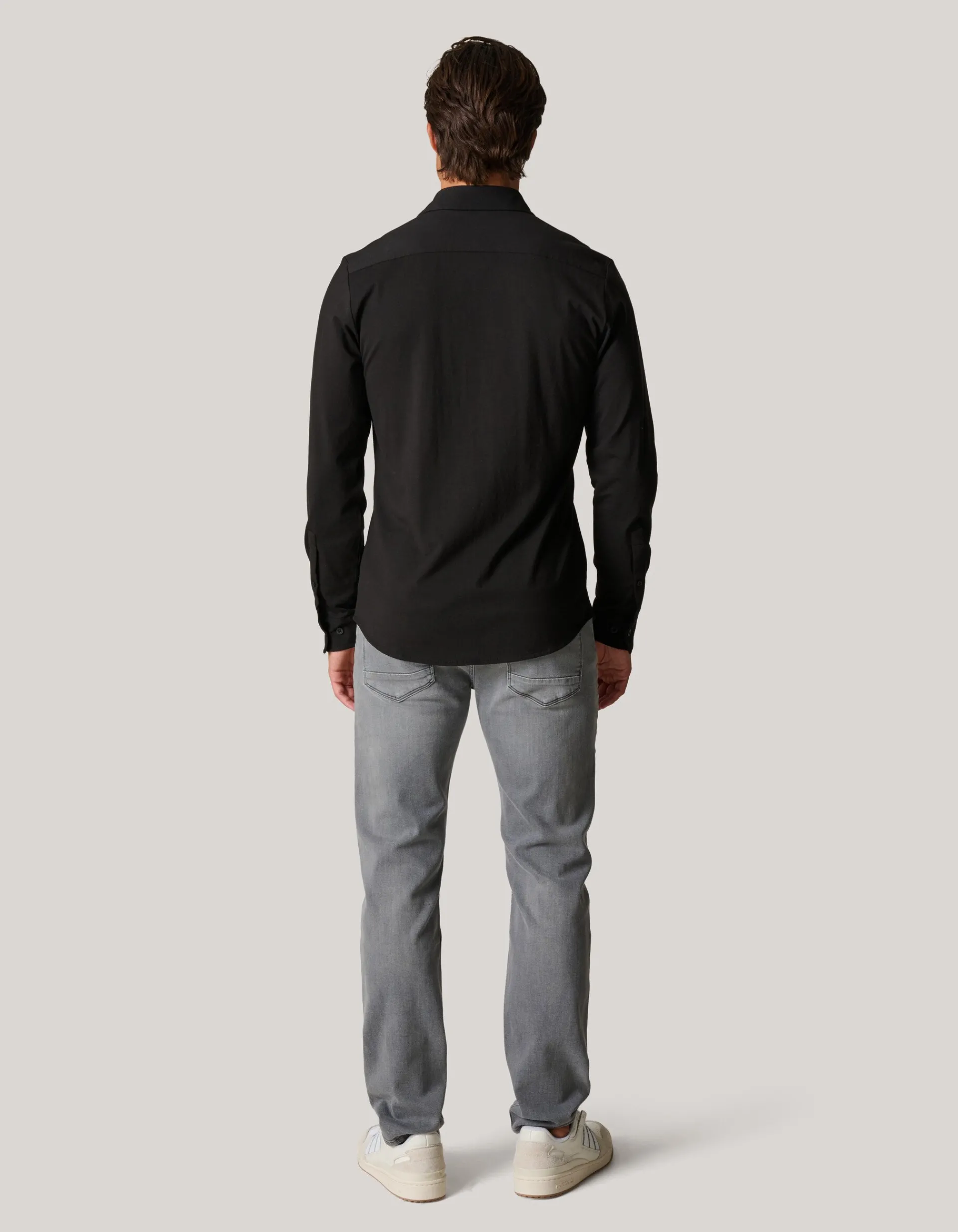 Shoeby Jersey Overhemd Zwart<Heren Overhemden