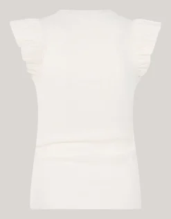 Shoeby Jersey Ruffle Top Wit<DAMES T-Shirts