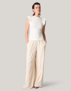 Shoeby Jersey Ruffle Top Wit<DAMES T-Shirts