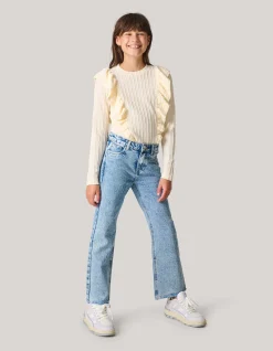 Shoeby Kabel Ruffle Top Gebroken Wit< Tops Lange Mouw