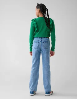 Shoeby Kabel Ruffle Top Groen< Tops Lange Mouw