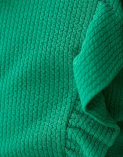 Shoeby Kabel Ruffle Top Groen< Tops Lange Mouw