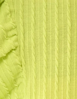 Shoeby Kabel Ruffle Top Groen< Tops Lange Mouw