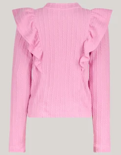 Shoeby Kabel Ruffle Top Roze< T-Shirts|Tops Lange Mouw