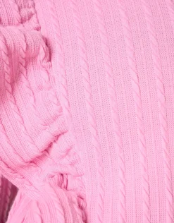 Shoeby Kabel Ruffle Top Roze< T-Shirts|Tops Lange Mouw