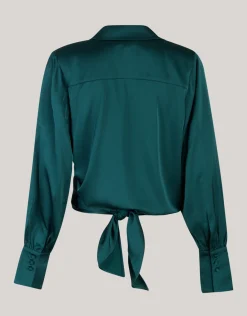 Shoeby Knot Blouse Groen By Mieke<DAMES Blouses