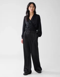 Shoeby Knot Blouse Zwart<DAMES Blouses
