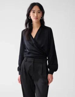 Shoeby Knot Blouse Zwart<DAMES Blouses