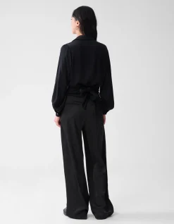 Shoeby Knot Blouse Zwart<DAMES Blouses