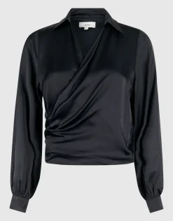 Shoeby Knot Blouse Zwart<DAMES Blouses