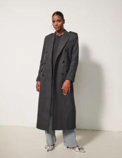 Shoeby Lange Trenchcoat Donkergrijs By Fred<DAMES Jassen