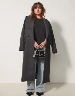 Shoeby Lange Trenchcoat Donkergrijs By Fred<DAMES Jassen