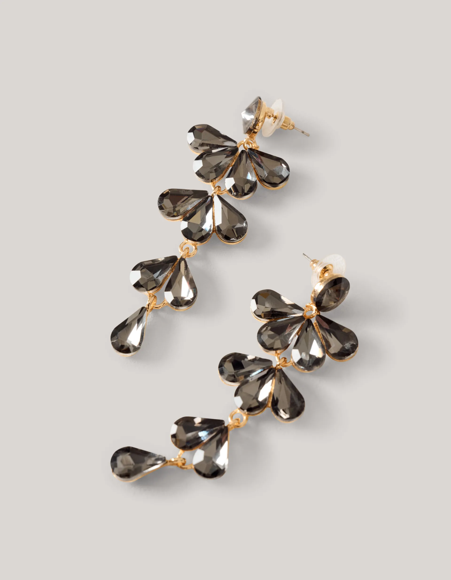Shoeby Leaf Oorbellen Donkergrijs<DAMES Sieraden
