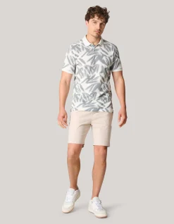 Shoeby Leaf Print Polo Wit<Heren T-Shirts En Polo's