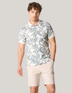 Shoeby Leaf Print Polo Wit<Heren T-Shirts En Polo's