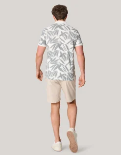 Shoeby Leaf Print Polo Wit<Heren T-Shirts En Polo's
