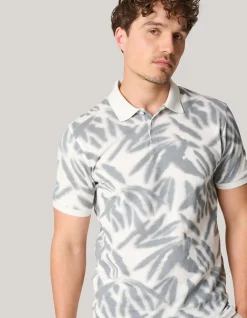 Shoeby Leaf Print Polo Wit<Heren T-Shirts En Polo's
