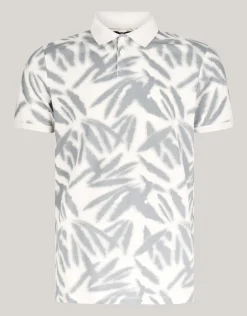 Shoeby Leaf Print Polo Wit<Heren T-Shirts En Polo's