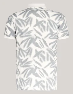 Shoeby Leaf Print Polo Wit<Heren T-Shirts En Polo's