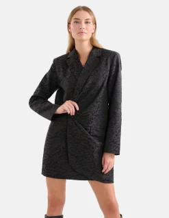 Shoeby Leopard Blazer Jurk Zwart<DAMES Jurken