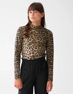 Shoeby Leopard Coltrui Bruin< Tops Lange Mouw