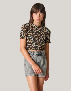 Shoeby Leopard Crop Top< Tops Korte Mouw