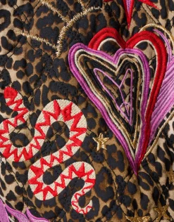 Shoeby Leopard Embroidery Jack Bruin<DAMES Jacks