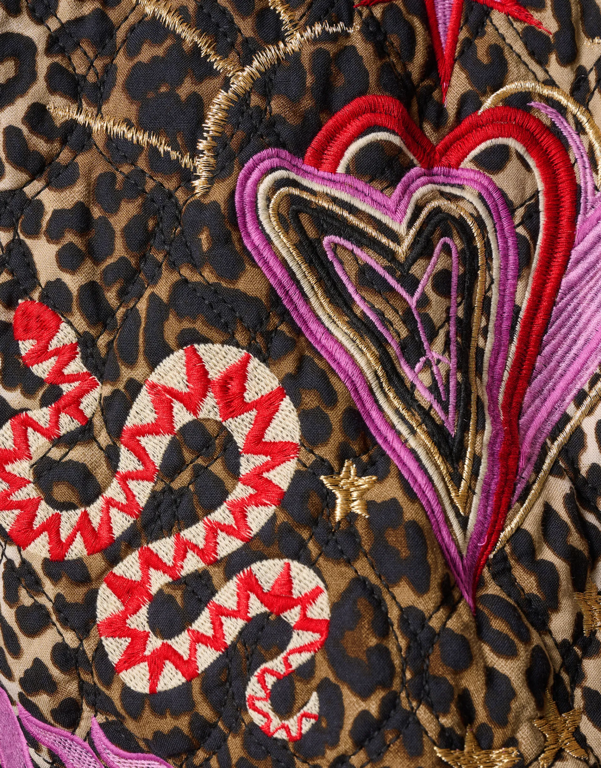 Shoeby Leopard Embroidery Jack Bruin<DAMES Jacks