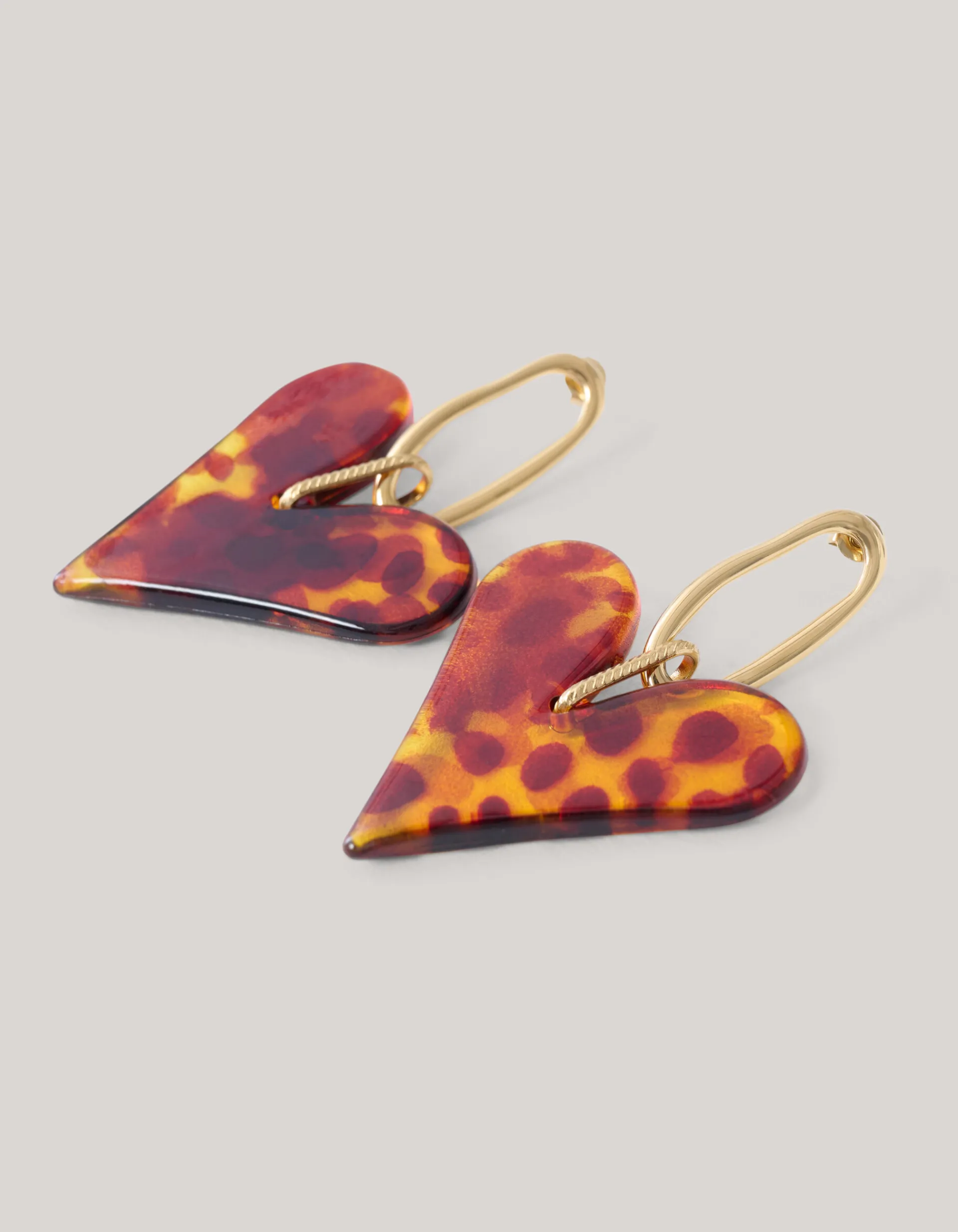 Shoeby Leopard Heart Oorbellen Goud<DAMES Sieraden
