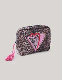 Shoeby Leopard Make-up Tas Bruin<DAMES Tassen
