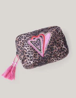 Shoeby Leopard Make-up Tas Bruin<DAMES Tassen