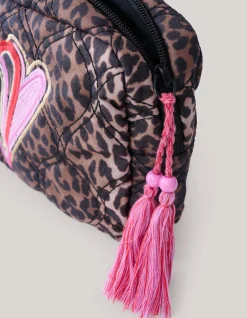 Shoeby Leopard Make-up Tas Bruin<DAMES Tassen