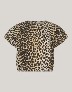 Shoeby Leopard Poplin Cropped Top<DAMES Tops