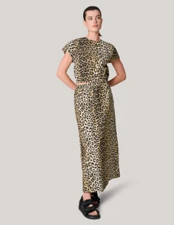 Shoeby Leopard Poplin Maxi Rok<DAMES Rokken