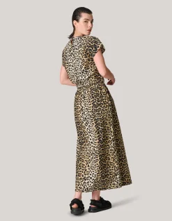 Shoeby Leopard Poplin Maxi Rok<DAMES Rokken