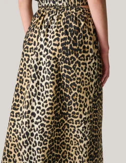 Shoeby Leopard Poplin Maxi Rok<DAMES Rokken
