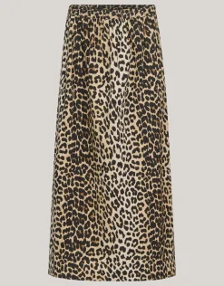 Shoeby Leopard Poplin Maxi Rok<DAMES Rokken