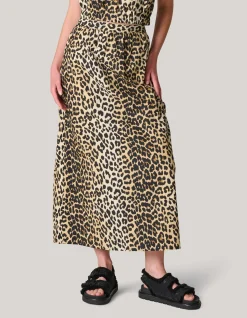 Shoeby Leopard Poplin Maxi Rok<DAMES Rokken