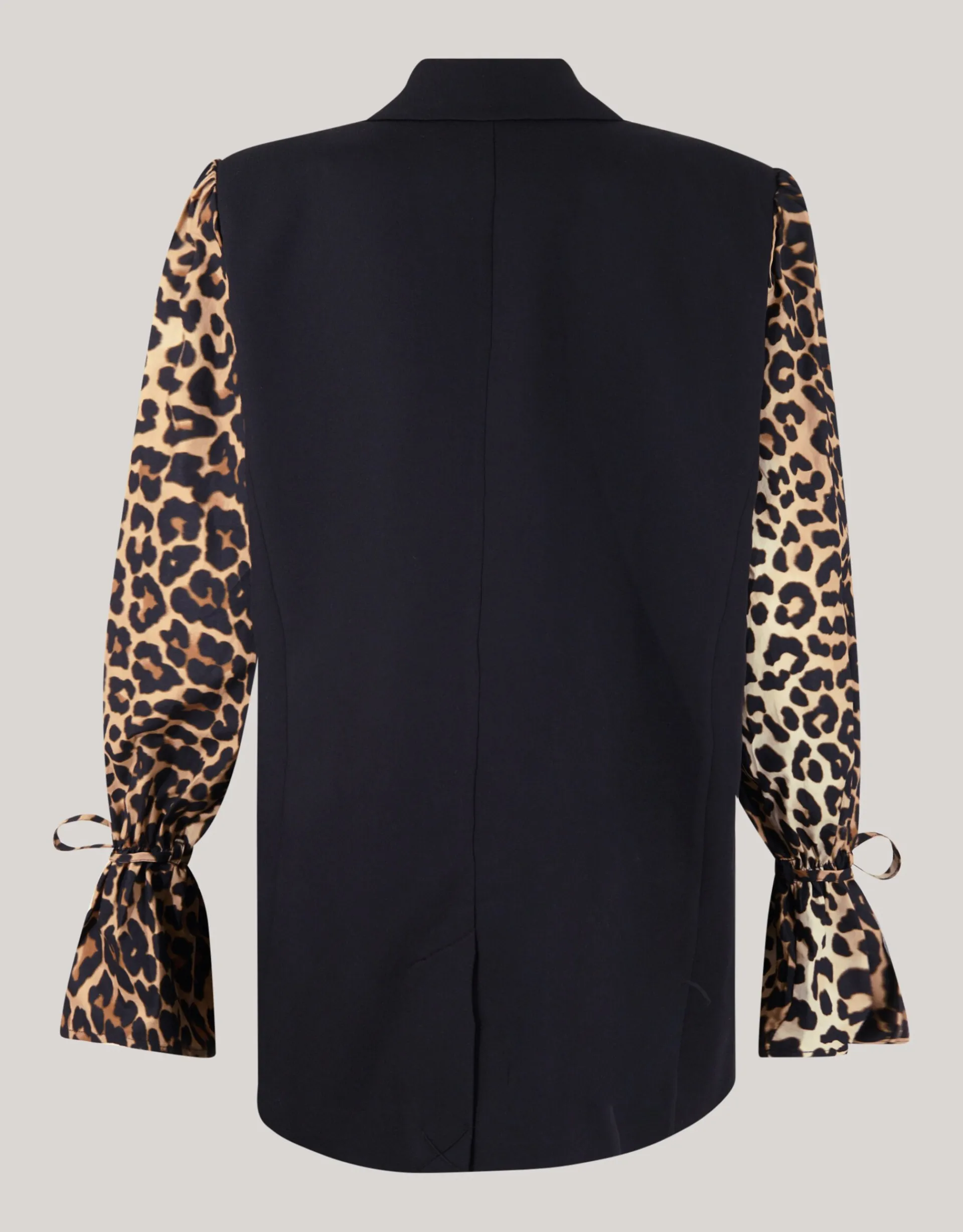 Shoeby Leopard Poplin Sleeve Blazer Zwart<DAMES Blazers