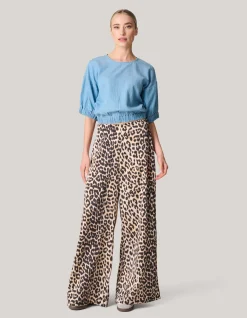 Shoeby Leopard Satijnen Palazzo Broek<DAMES Broeken